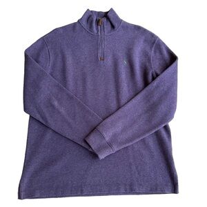 Polo By Ralph Lauren Mens Purple 1/4 Zip Long Sleeve Knit‎ Sweater Size L